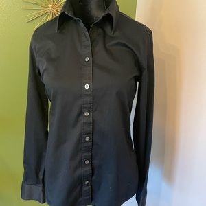 Banana republic button down black blouse